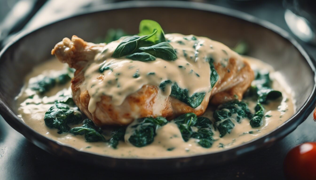 découvrez comment préparer un savoureux poulet aux épinards et à la crème fraîche en suivant cette délicieuse recette maison !