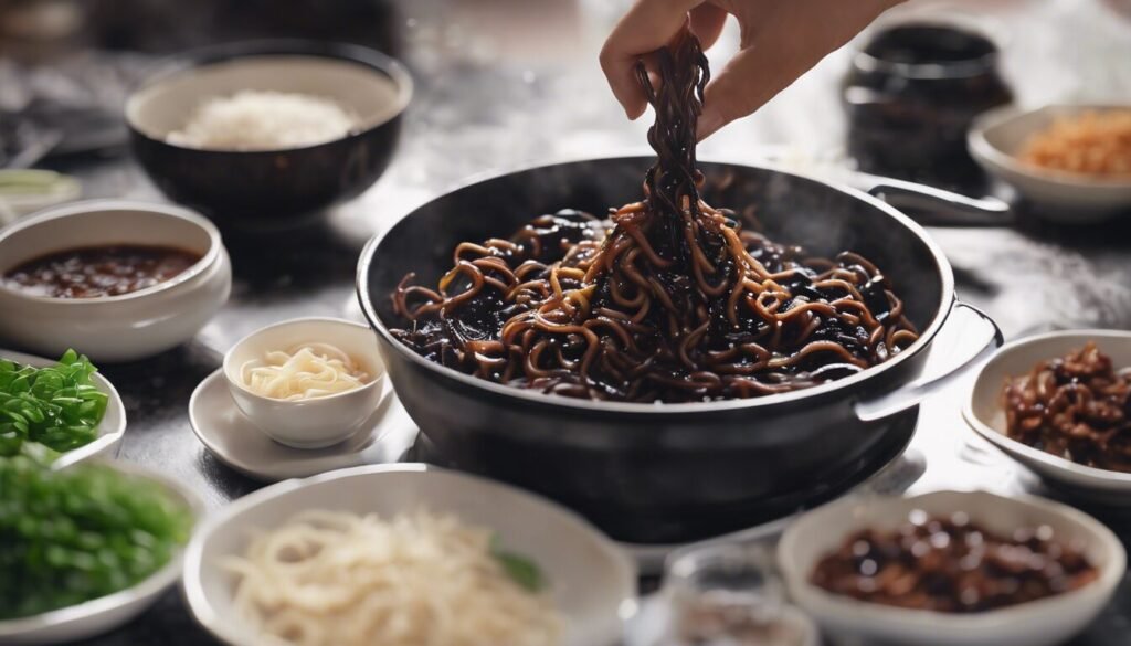 découvrez comment préparer la délicieuse recette du jajangmyeon, un plat coréen traditionnel à base de nouilles et de sauce aux haricots noirs. suivez notre guide étape par étape pour un résultat savoureux et authentique !