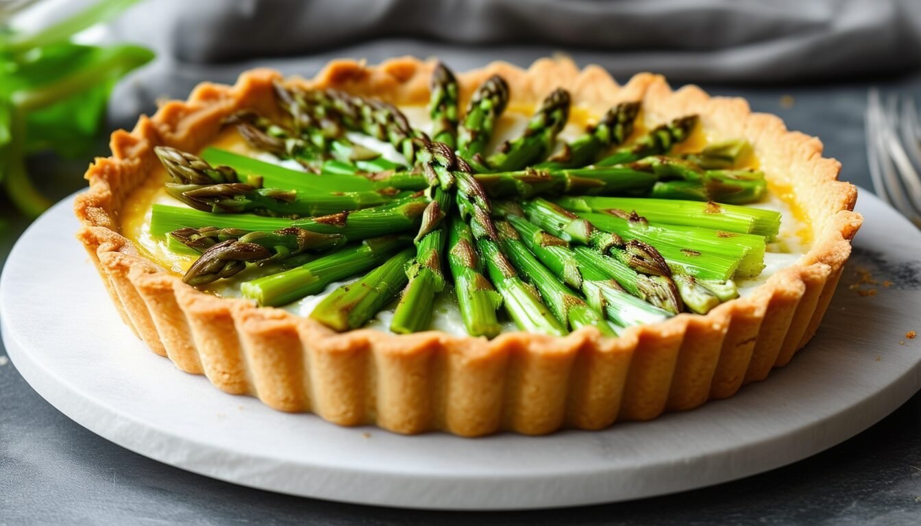 découvrez comment réaliser cette délicieuse tarte aux asperges et au chèvre en un temps record de 20 minutes. une recette simple et savoureuse à essayer dès maintenant !