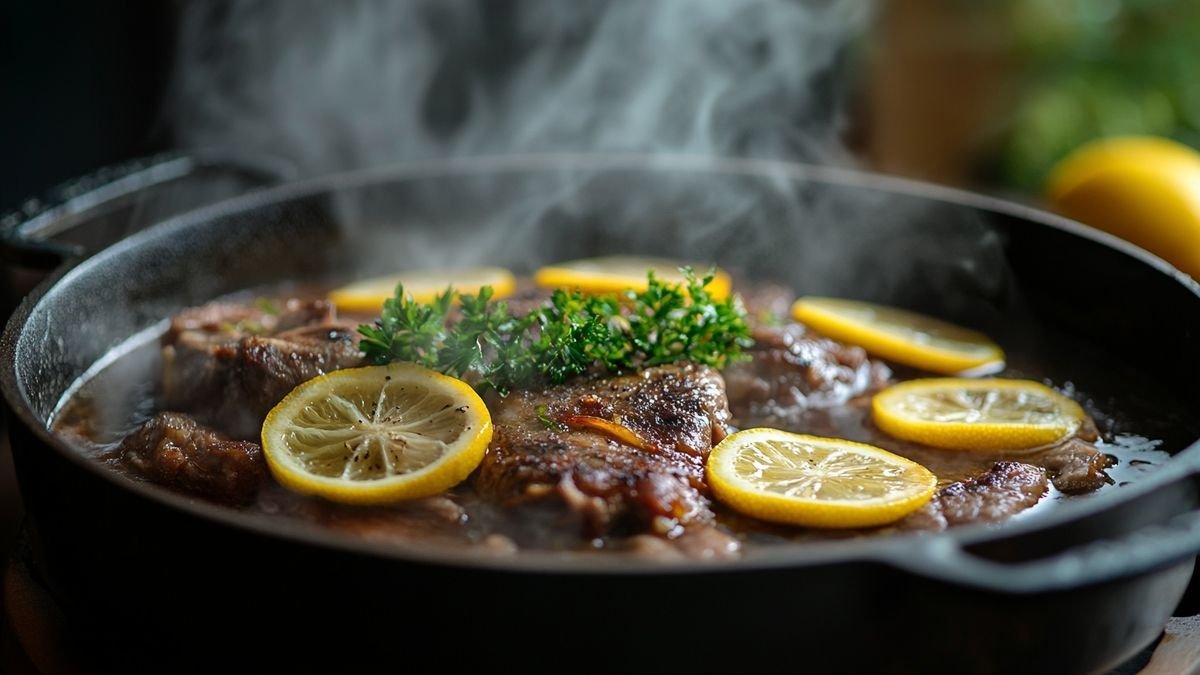 Découvrez notre vidéo de recette : Jarret de veau au citron, une délicieuse harmonie de saveurs - Petits Plats en Équilibre