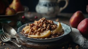 Recette de crumble poire chocolat : un dessert gourmand