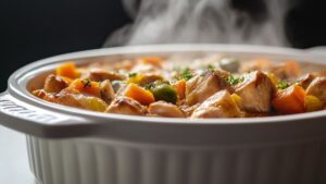 Délicieuse casserole de poulet aux champignons et tomates séchées