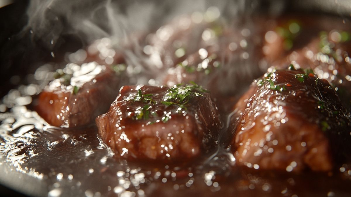 Recette de joues de porc mijotées au vin rouge et aromates
