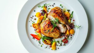 Recette de suprême de pintade aux légumes de saison